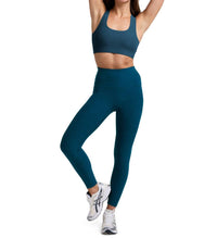 BEYOND YOGA Spacedye Simplicity Bra 2.0 in blue gem heather - women's intimate - detail view