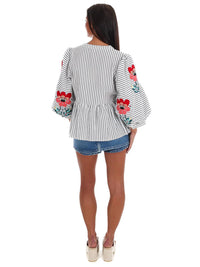 Jodifl - Women's Garden Sketch Peplum Top