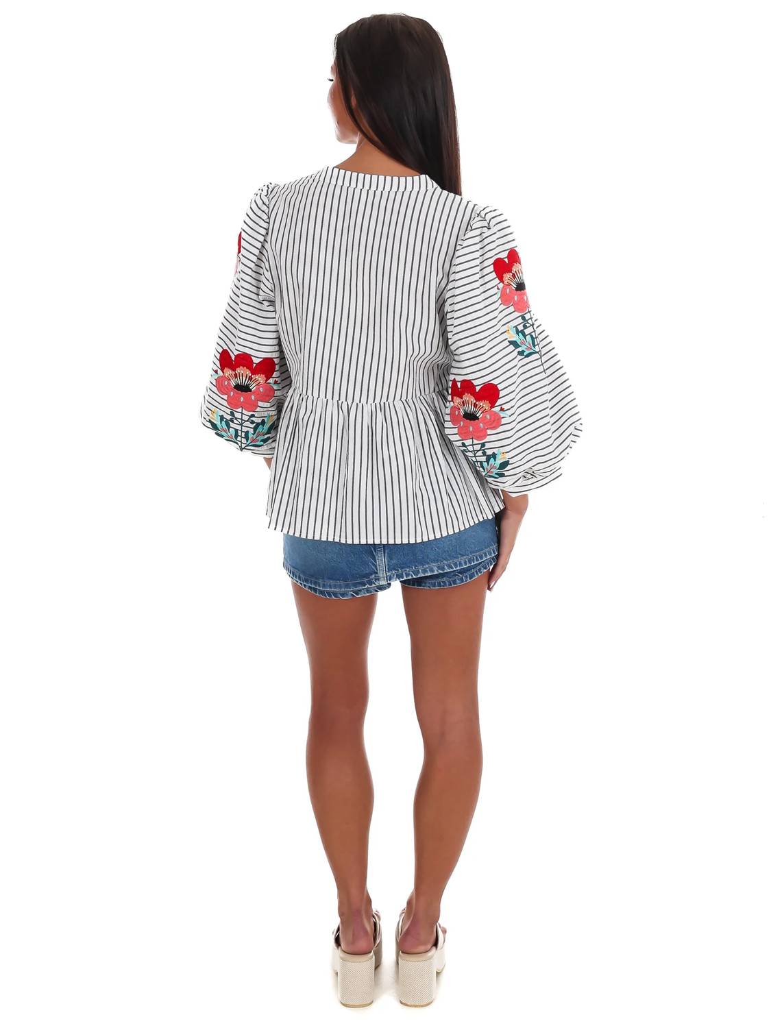Jodifl - Women's Garden Sketch Peplum Top