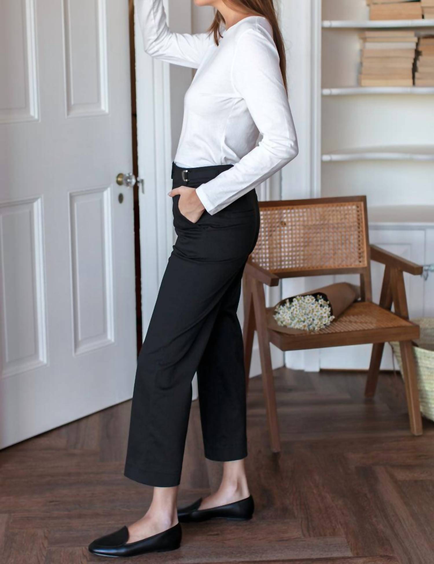 EMERSON FRY Essential Black Twill Pant - women's pants - alternate view