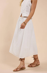Sadie & Sage - Sundream Eyelet Drawstring Maxi Skirt