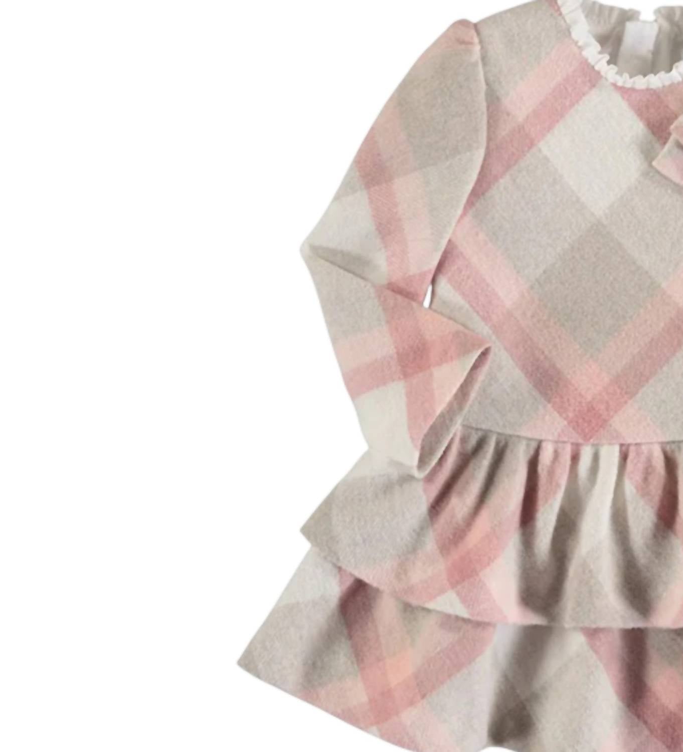 Mayoral - Kid's Tiered Ruffle Neck Plaid Dress