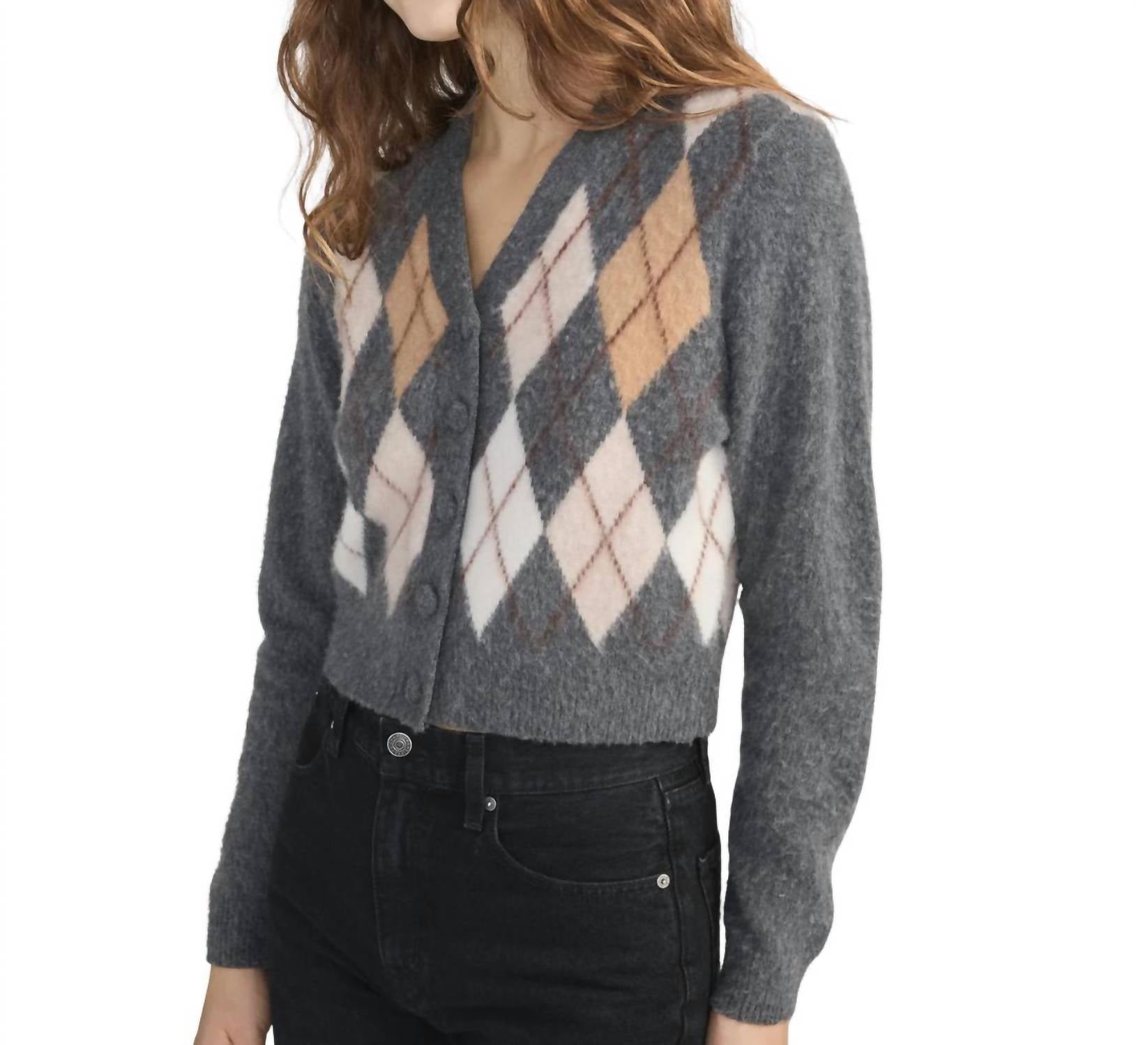 Frame - The Brushed Argyle Cardigan