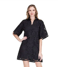Jade - Lace High Neck Tunic Dress