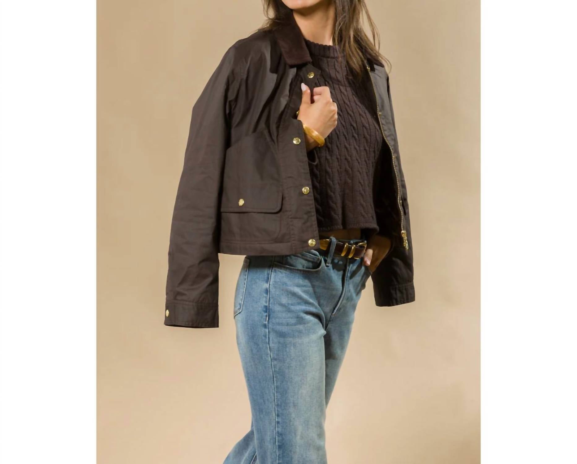 Velvet Heart Naven Timber Jacket in brown - women's jacket - detail view