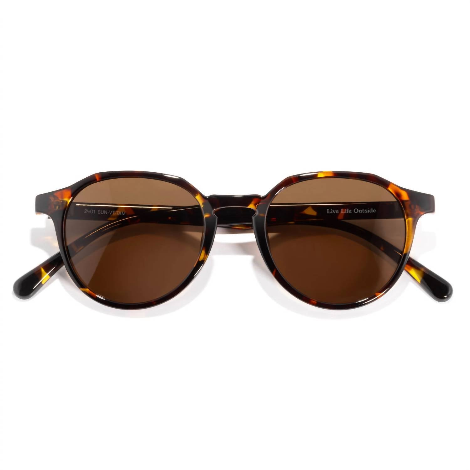 Sunski Women's Vallarta Polarized Sunglasses in tortoise amber - women's accessory - detail view