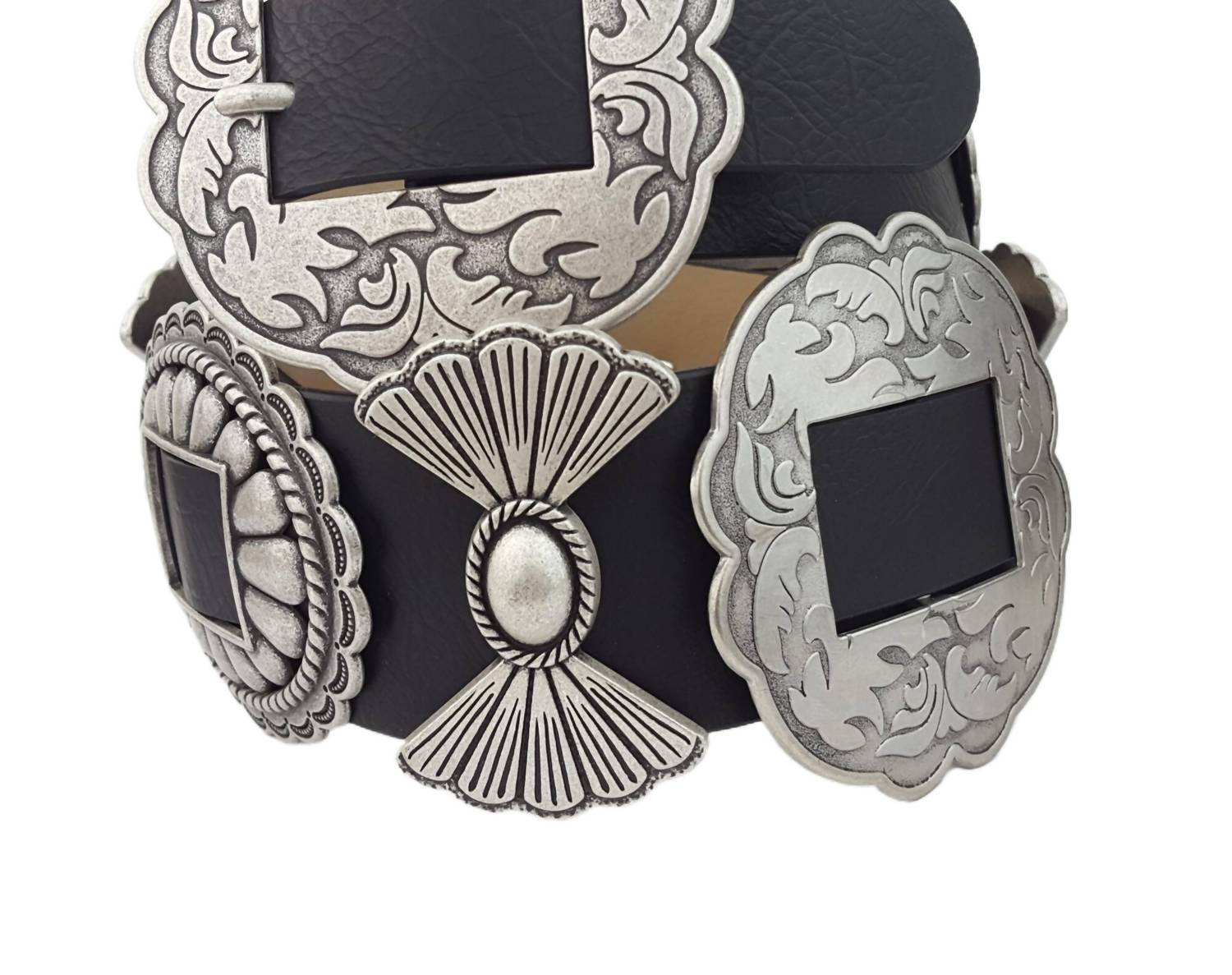 Axesoria West - Women's Fully Packed Concho Wide Western Belt