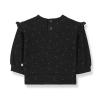 One More In the Family Baby's Celia Sweater in the family baby s celia sweater in anthracite - kids' sweater - detail view