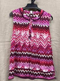 TRIBAL Sleeveless Blouse With Tuck Pleats in plum - women's blouse - view 4