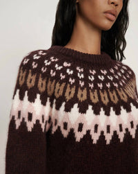 Veronica Beard Anne Fairisle Pullover in multi brown - women's sweater - view 4