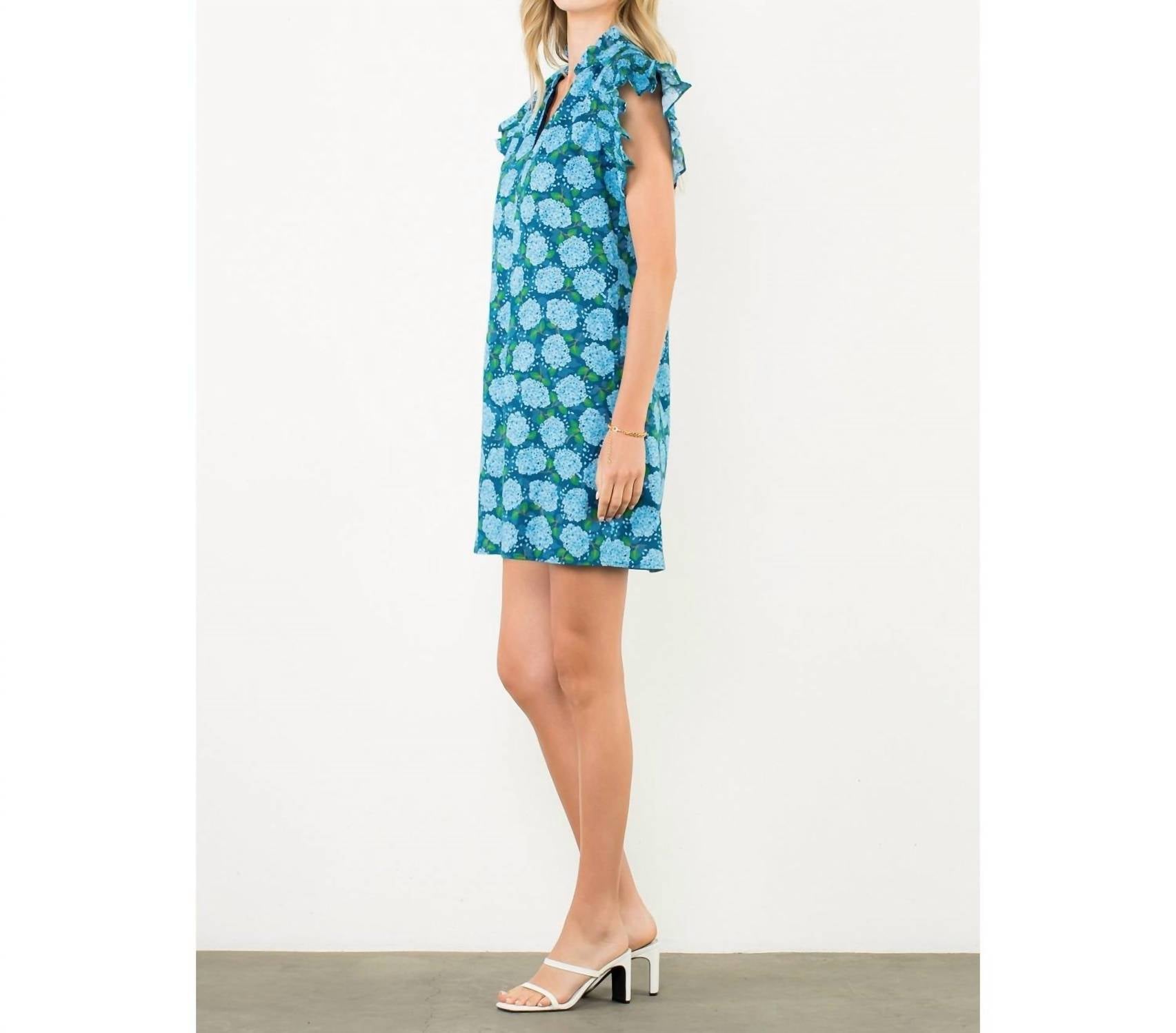 Thml - Hello Hydrangea Flutter Sleeve Dress