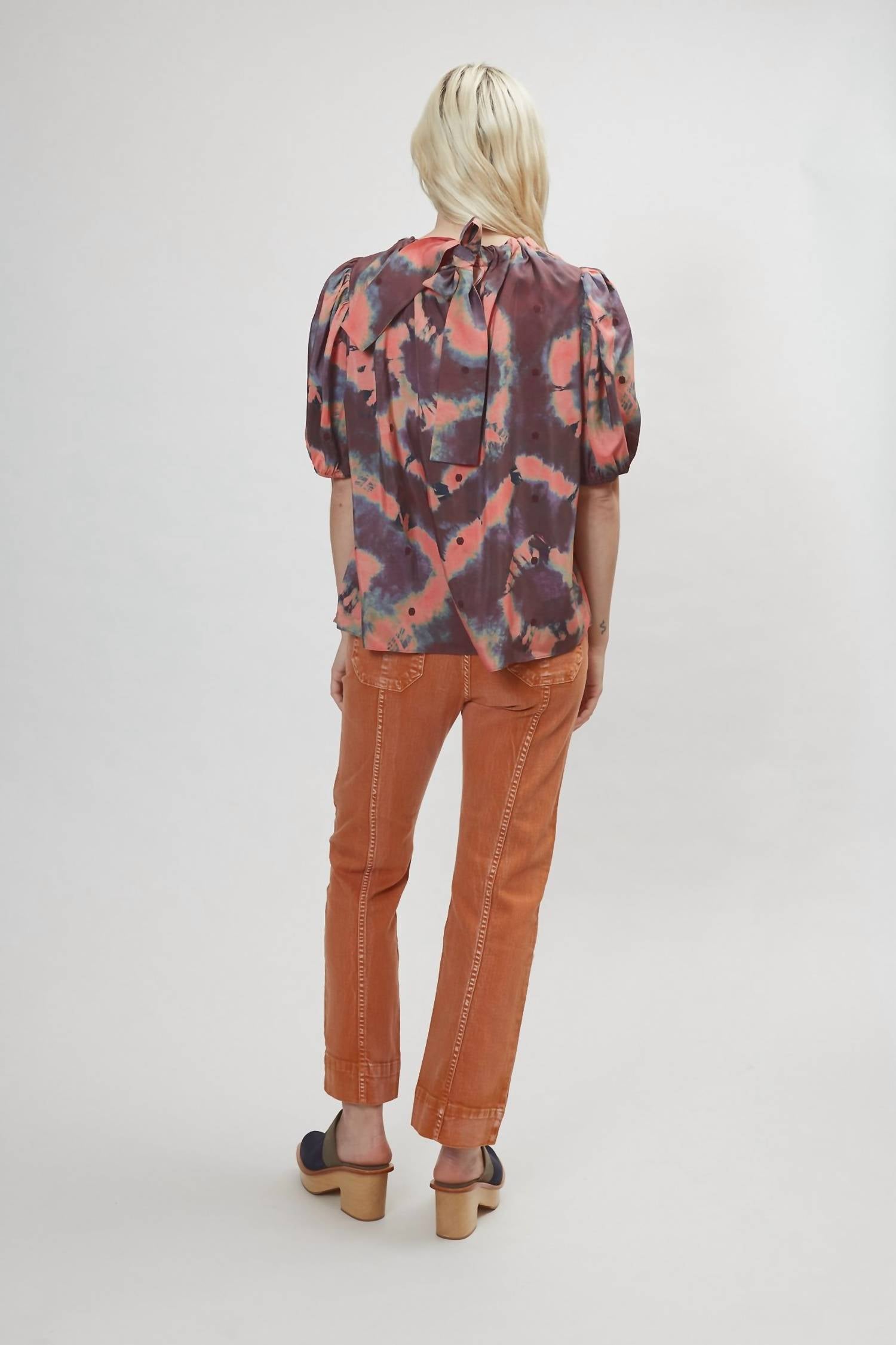 Ulla Johnson - Pre-loved Isolda Silk Short Sleeve Blouse With Tie Back