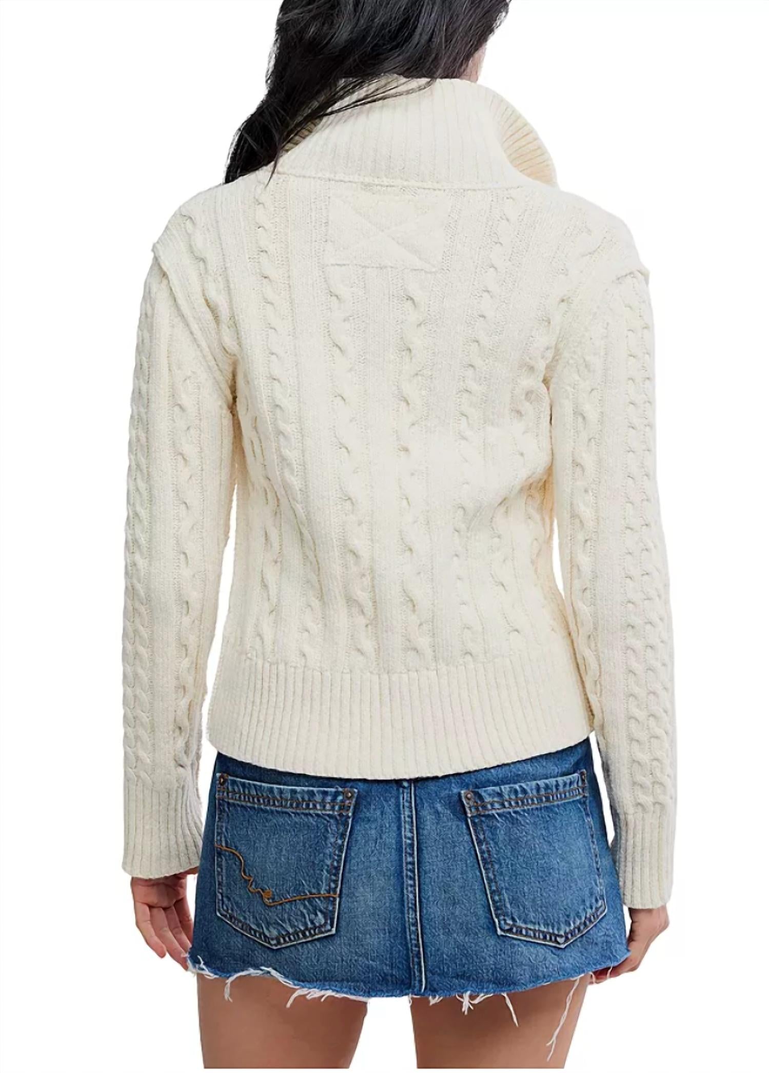 Free People - Cable Collar Cardigan
