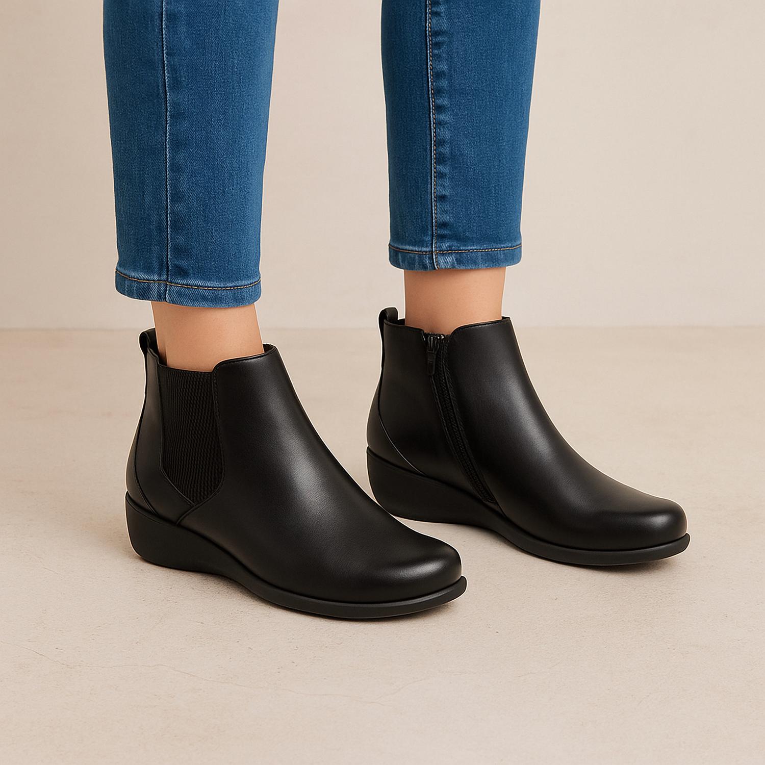 Ziera Women's Shanghai Xf Ankle Boots in black leather - women's shoe - view 6