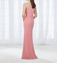 Cameron Blake - Cameron Blake Mon Cheri - 118663 Beaded Bateau Neckline Evening Gown