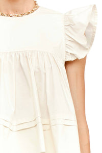 Sofie the Label Leah Babydoll Top in cream - women's blouse - alternate view
