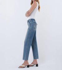Vervet By Flying Monkey - High Rise Patch Pocket Slim Wide Jeans