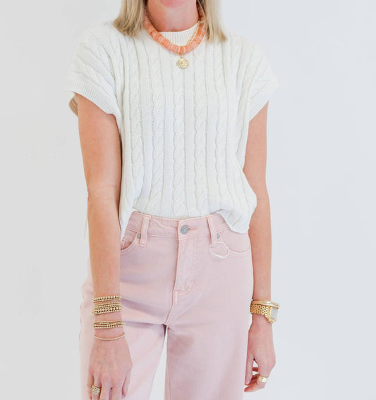 Olivaceous - Aliana Short Sleeve Sweater Top