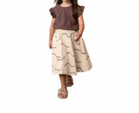 Omamimini - Midi Skirt with Patch Pockets