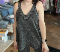 J. Her - Lace Mesh Racerback Tank Top