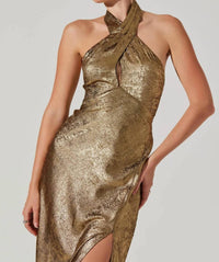 Astr - Marissa Halter Neck Midi Dress