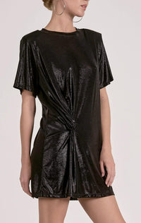 ELAN Short Sleeve Mini Dress in black - women's dress - alternate view
