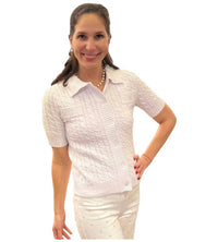 Incashmere - Short Sleeve Allover Cable Sweater