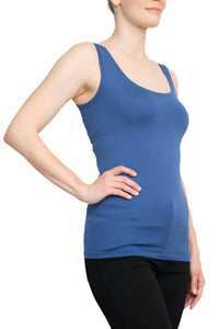 Alberto Makali - Scoop Neck Sleeveless Solid Spandex Top