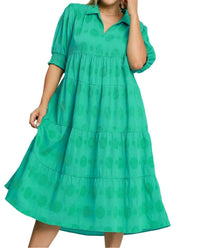 Umgee - Jacquard Tiered Midi Dress
