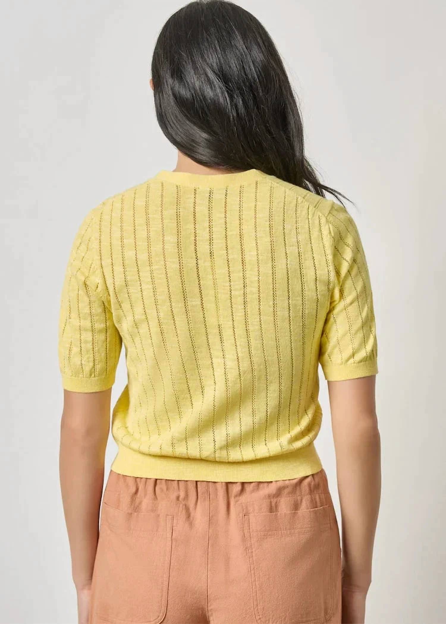 Lilla P - Open Stitch V Neck Cardigan