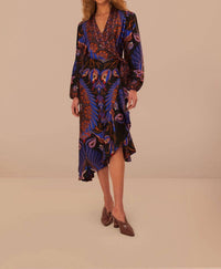Farm Rio - HEART FOREST WRAP MIDI