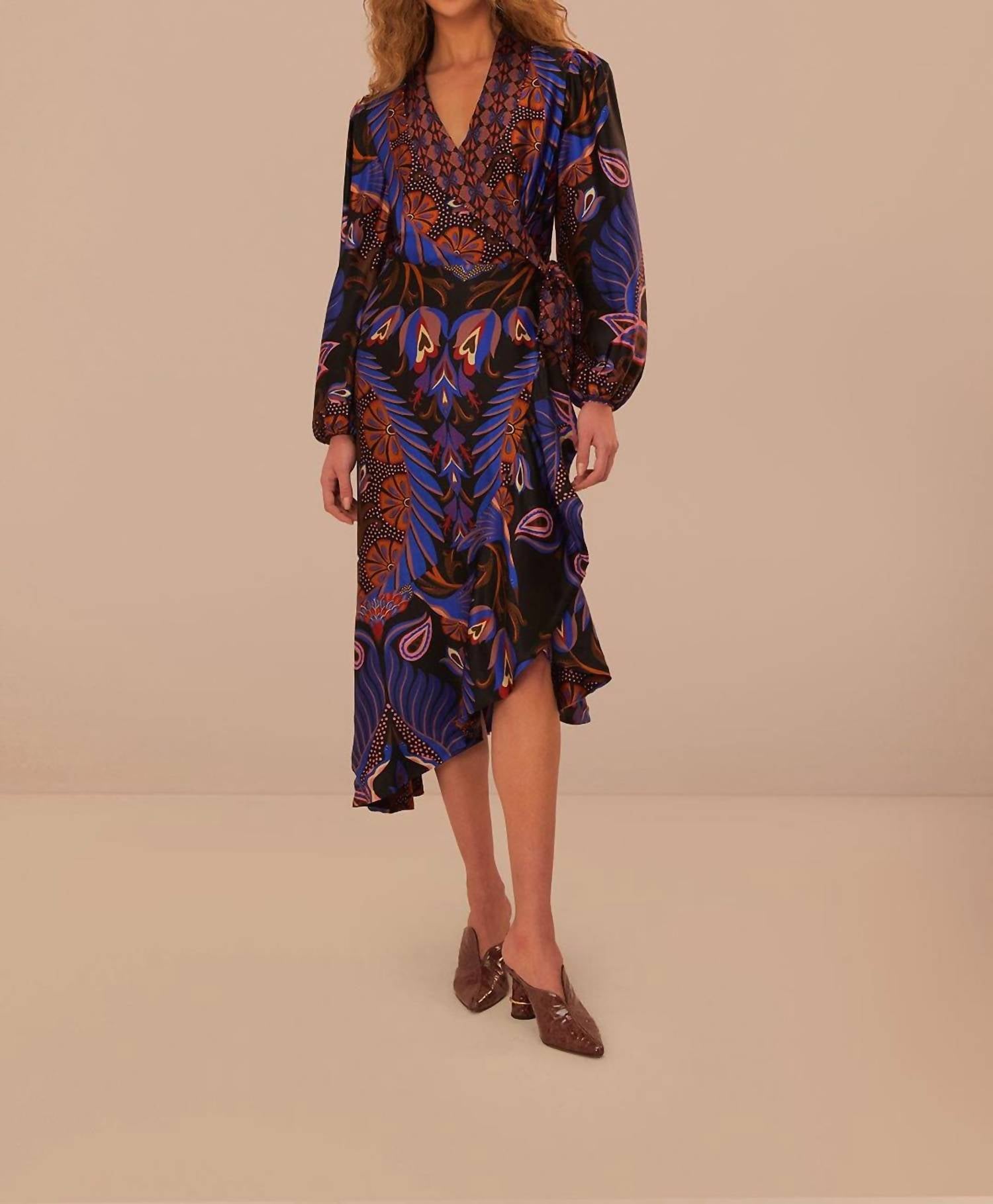 Farm Rio - HEART FOREST WRAP MIDI