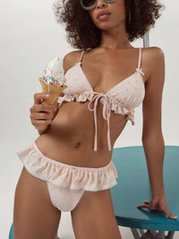 For Love & Lemons - Eyelet Dot Ruffle Bikini Bottom