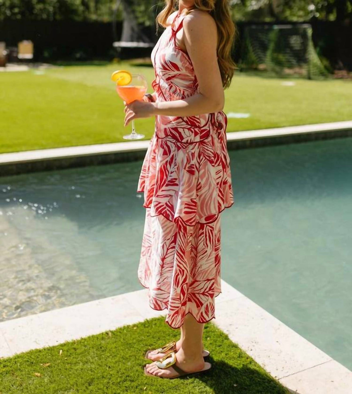 Fate - Tropical Print Halter Dress