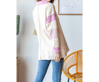 Veveret - Cozy Weekend French Terry Pullover Top