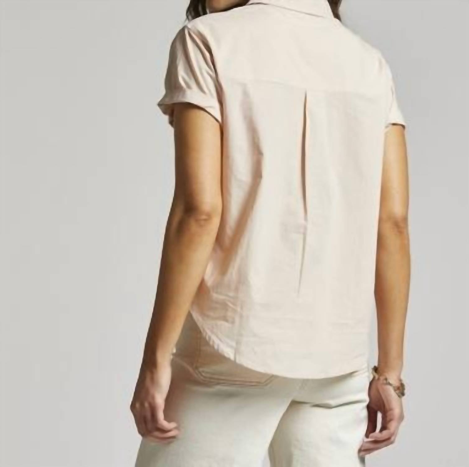 Thread & Supply Women's Rene Top Rose in grey rose - women's shirt - detail view