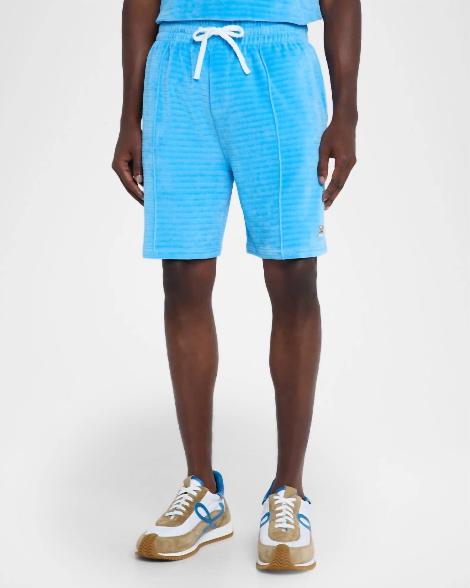 Casablanca - Velour Pintuck-pleated Drawstring Shorts