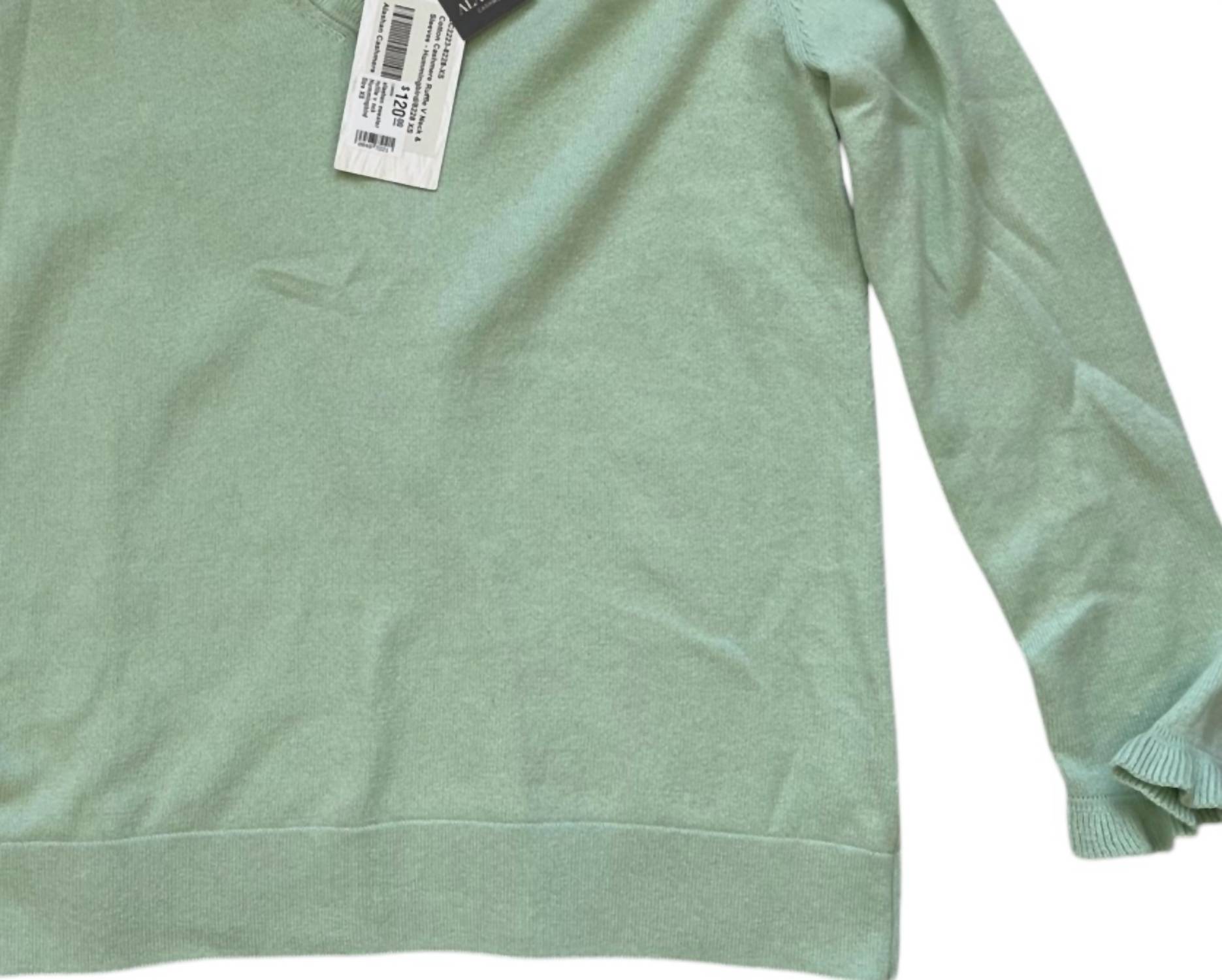Alashan Cashmere - Women's Ruffle V Neck Sweater
