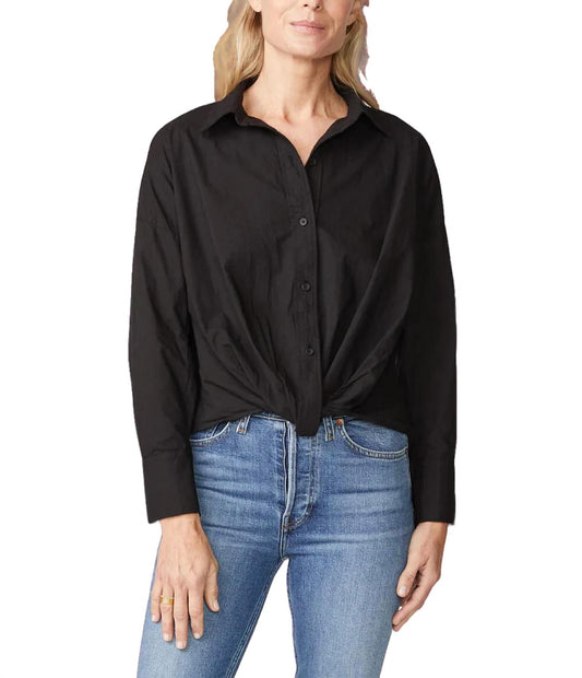 Stateside - Poplin Long Sleeve Front Twist Shirt