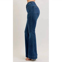 Judy Blue - High Rise Flare Jeans With Front Patch Pockets