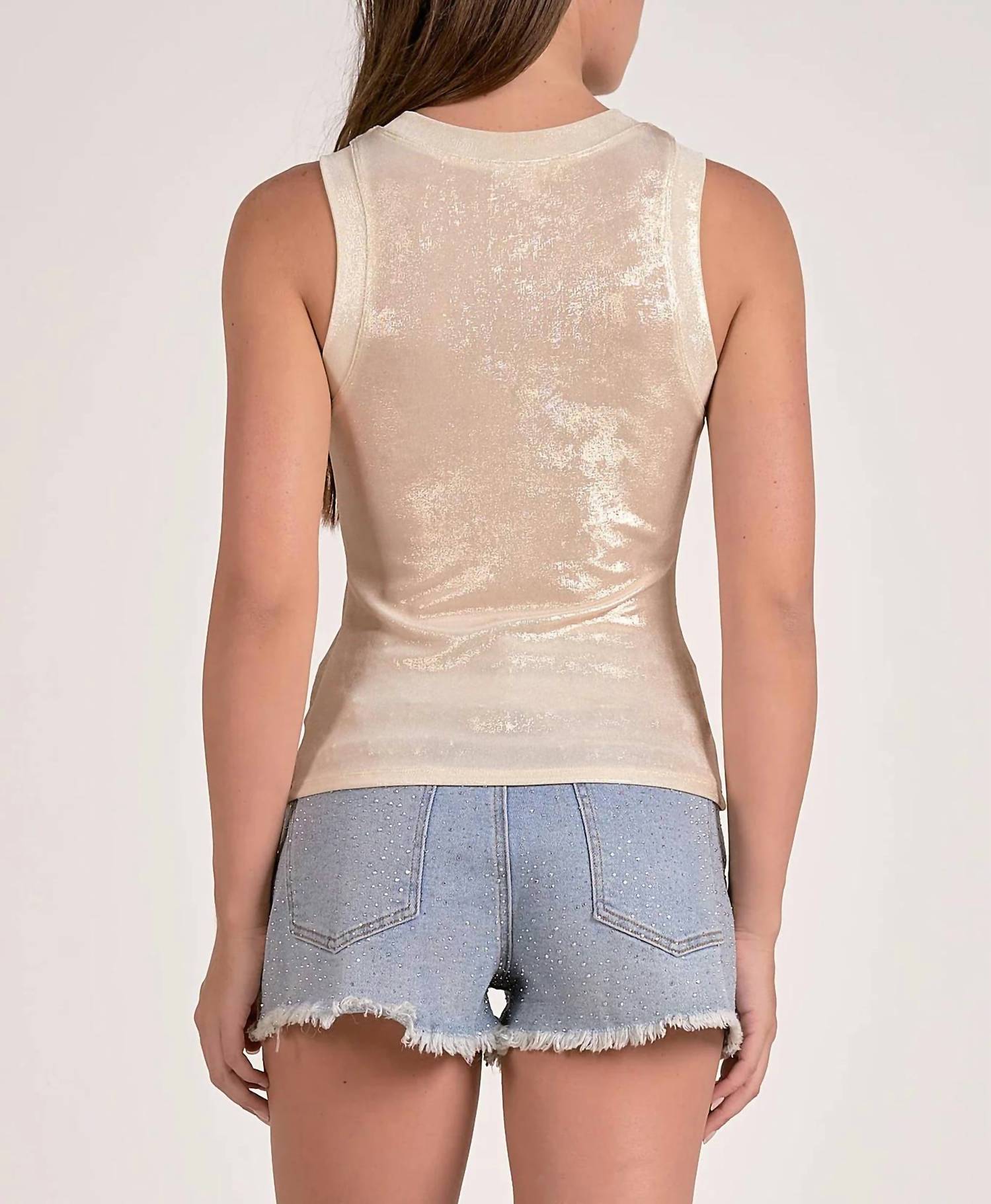 Elan - Metallic Sparkle Tank Top