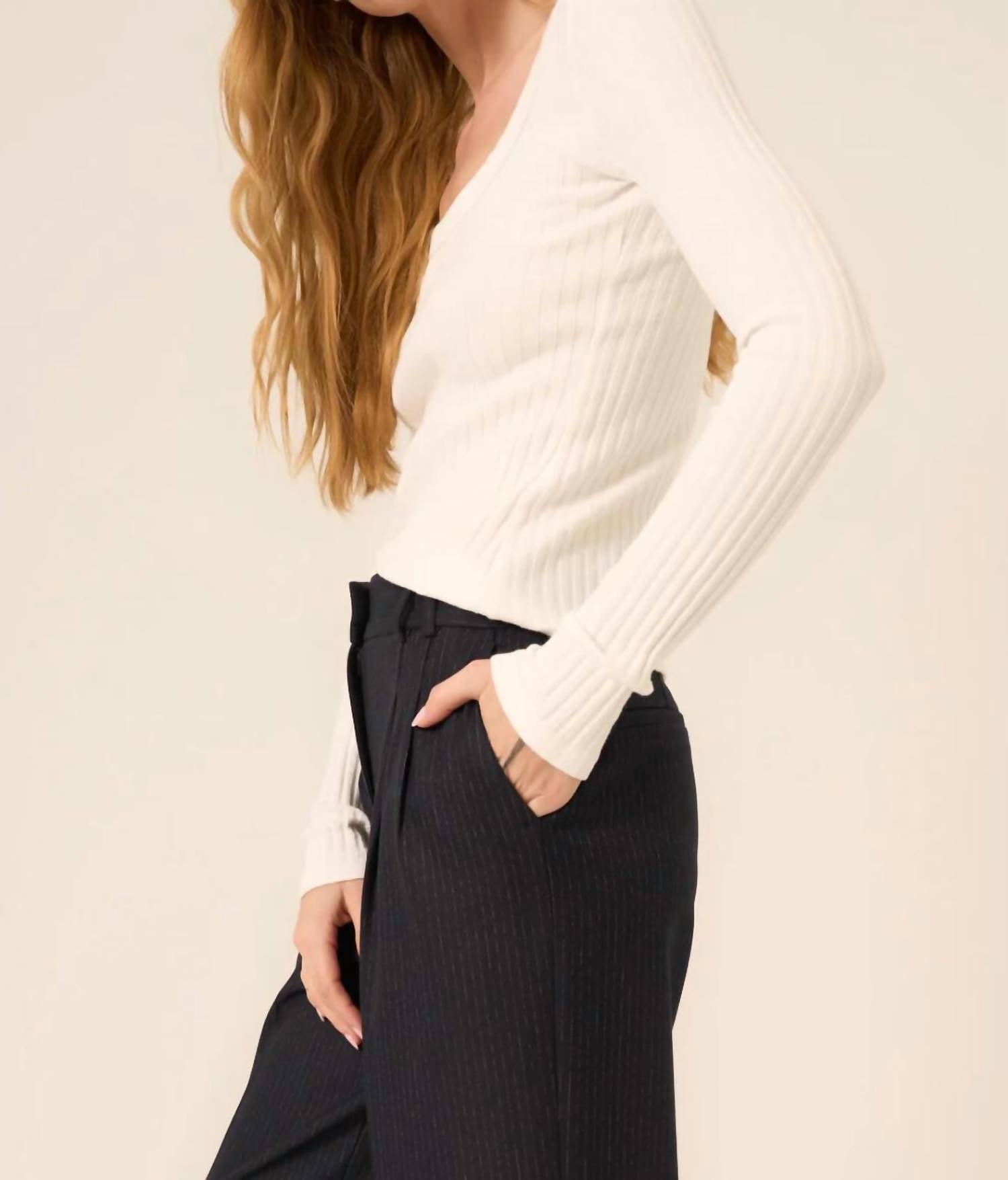 Project Social T - What's The Scoop Rib Longsleeve Top