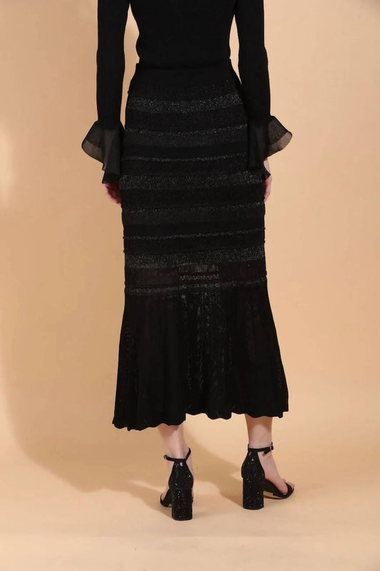 Jessie Liu - POINTELLE KNIT LUREX SKIRT