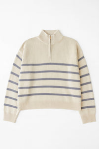 Splendid - Georgie Stripe Quarter Zip Sweater