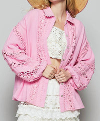 Pol - Crochet Lace Button Up Top