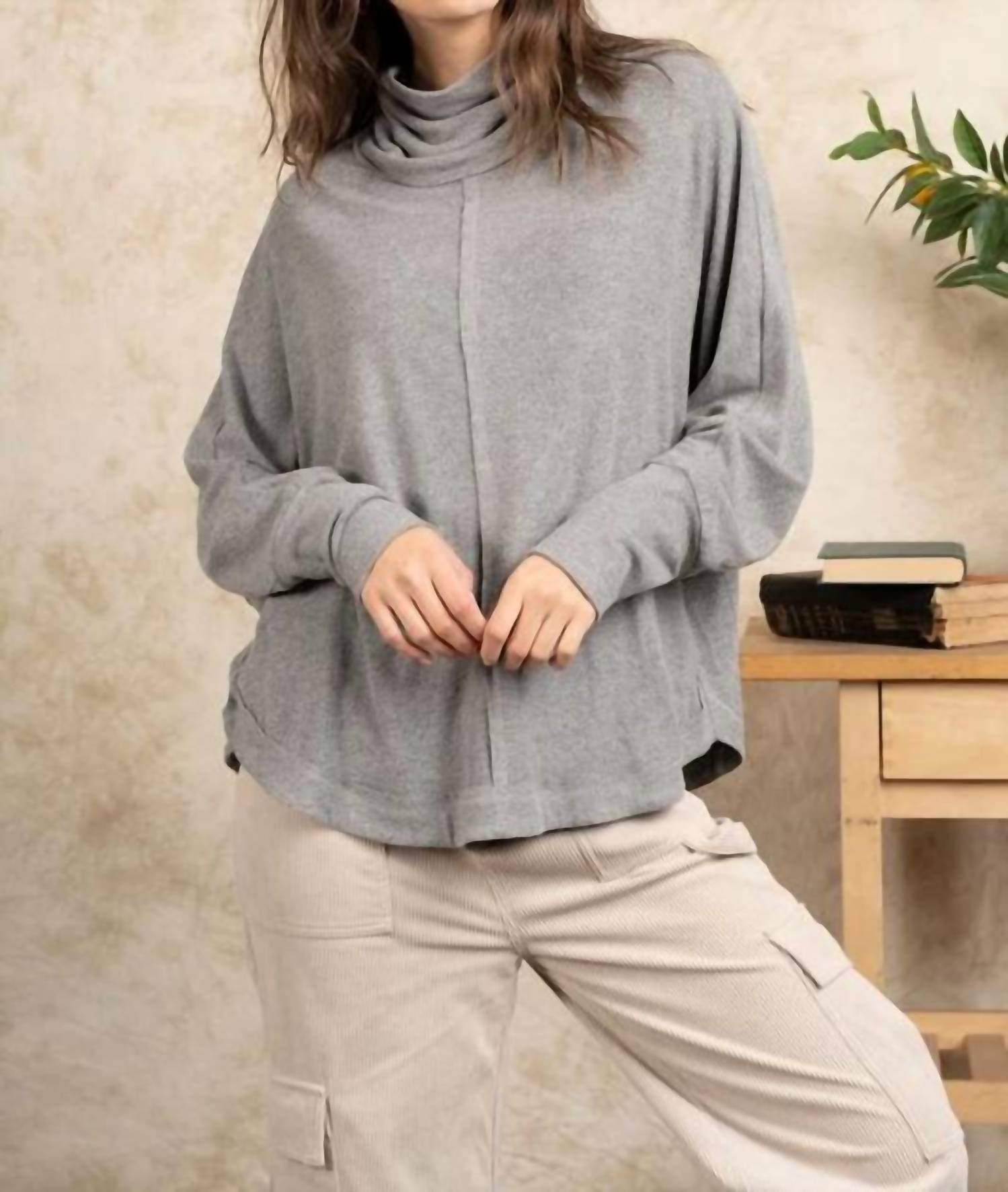 Very J - Mock Neck Tunic Top
