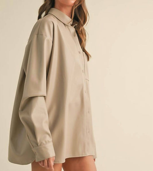 Klesis - Oversized Faux Leather Button Down