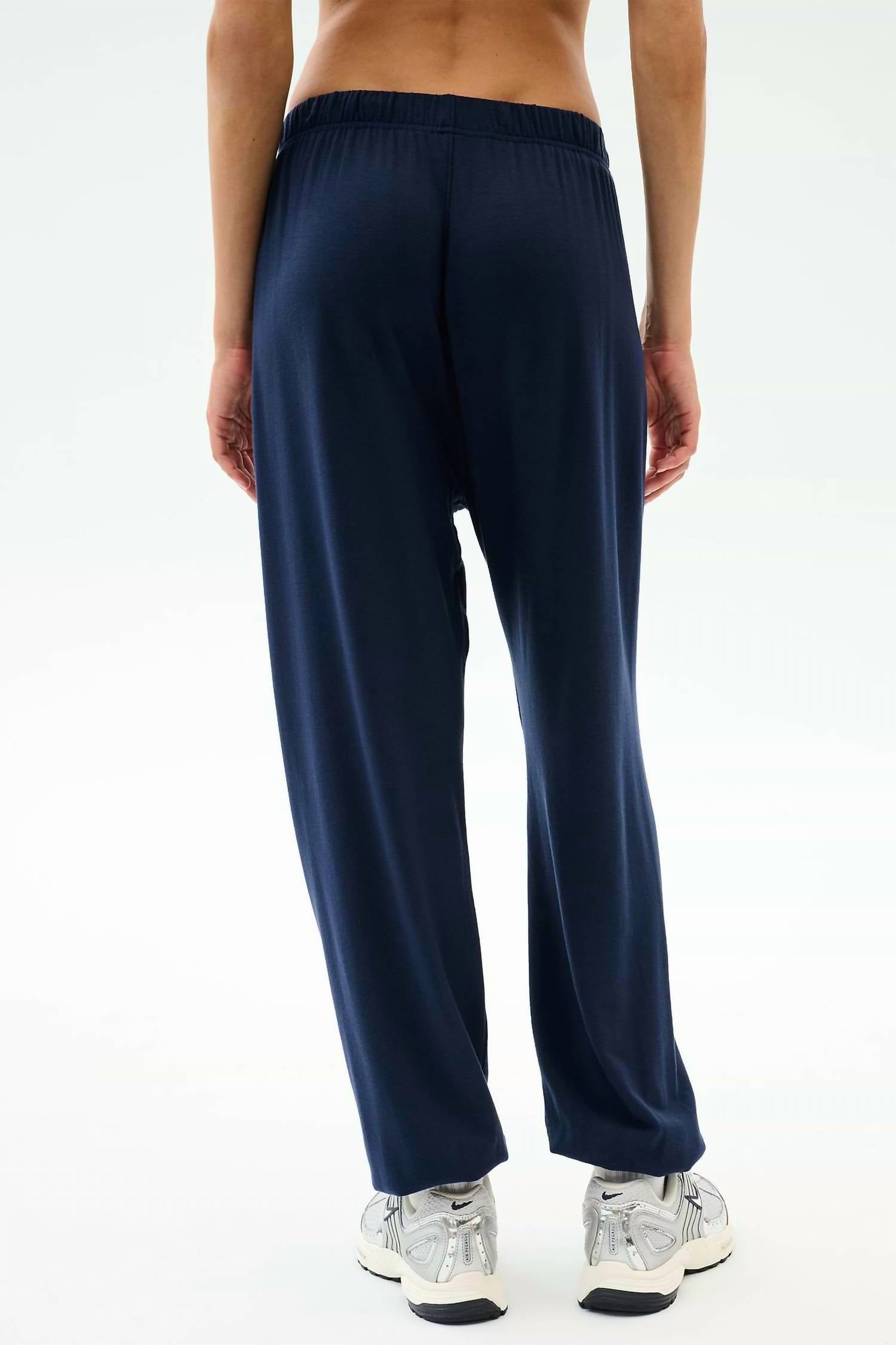 SPLITS59 Andie Fleece Sweatpant in indigo - women's pants - detail view