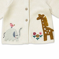 Viverano Organics - Kids Eden Safari Embroidered Cardigan Sweater