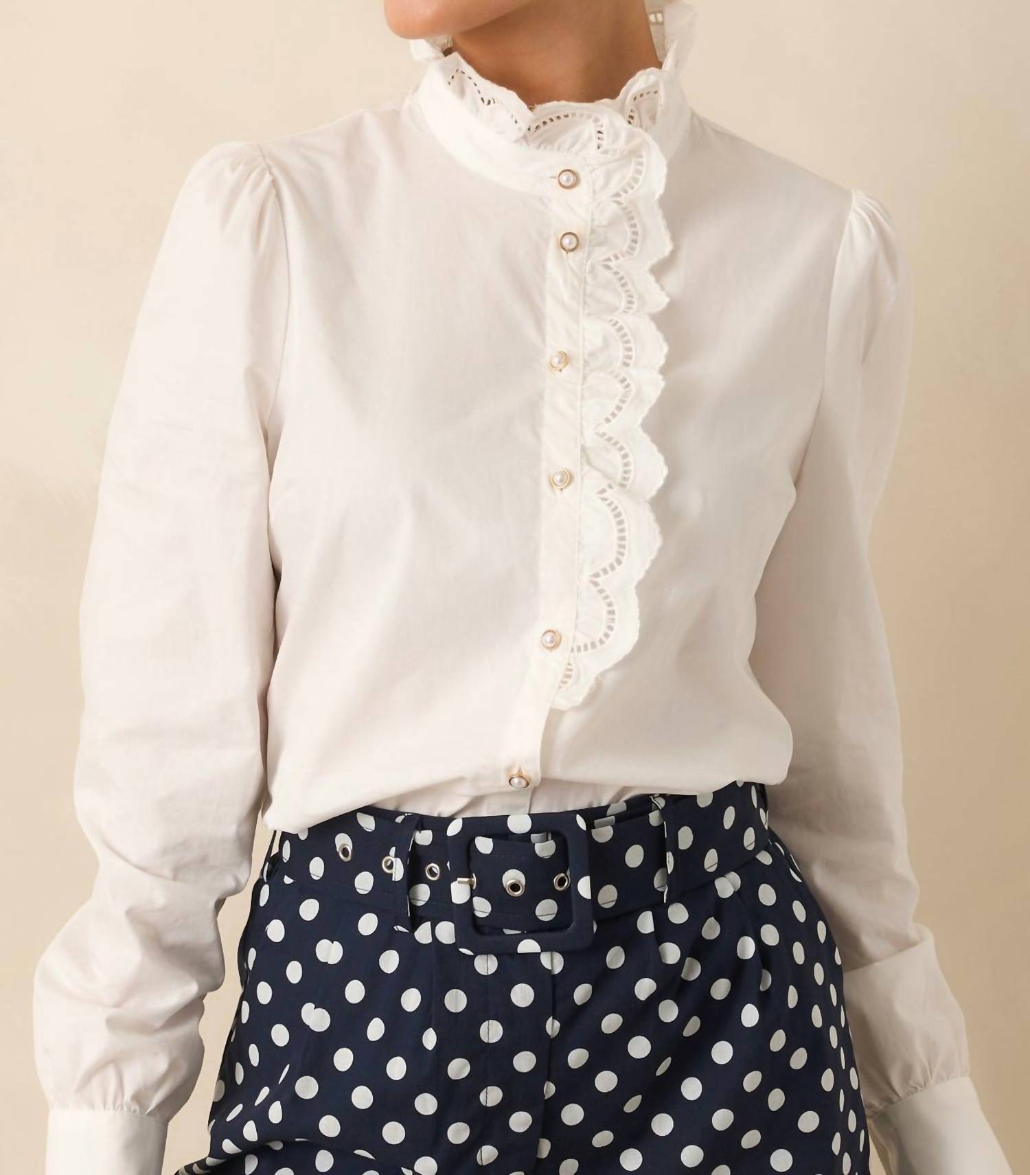 Prosperina - Madison White Ruffle Cotton Top